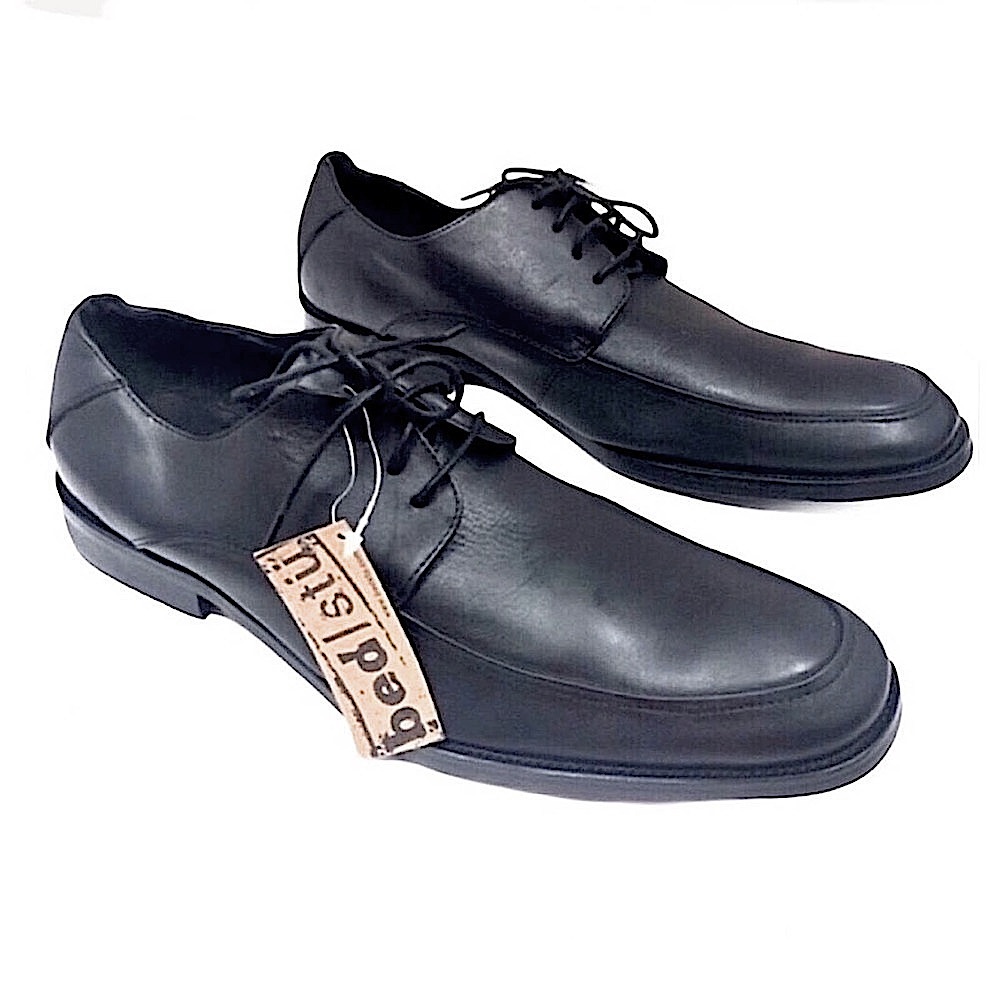 New Bed Stu Black lace-up Leather non-slip grip dress shoes size 12 NWT